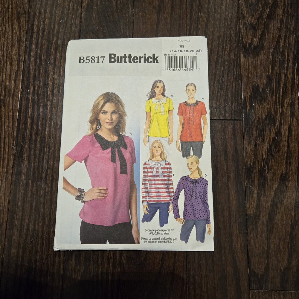 Butterick 5817 pattern Size E5 (14 to 22)